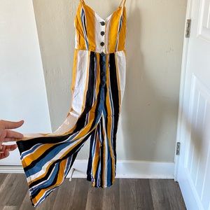 Striped Button-up Romper